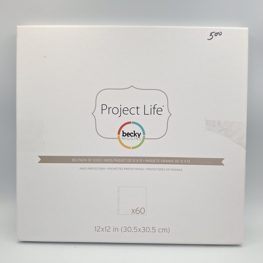 Becky Higgins Project Life 12x12 Page Protectors Big Pack 60 Count Scrapbook New